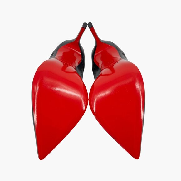 Christian Louboutin Mandolina Black Laser Cut Booties Size 37.5 US 7.5 Women's - Picture 4 of 14